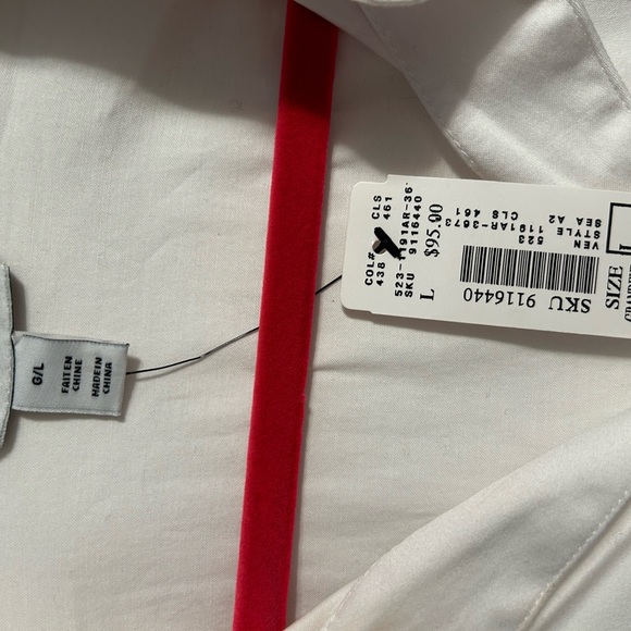 New Cotton Spandex top from Tribal   White with stretch in size large - Picture 5 of 7